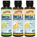 Barlean's Omega 3 Fish Oil Vequid Supplement 3-Flavor Variety Pack meestele ja naistele, EPA ja DHA Fatty Acid, Sisaldab Key Lime Pie, Sidrun Crème ja Mango Peach Maitseained, 8 oz