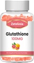 2 Pack Glutatiooni kollageeni kummid, kollageeni kummid C-vitamiiniga, Glutatiooni lisand naistele, juuste naha küüned Lihas- ja liiges, vananemisvastane, vegan, suhkruvaba, viinamarjade puuviljamaitse, 120 krahv