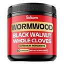 Satoomi 5 in 1 Wormwood Capsules Supplement - ekstraheeritud musta kreeka pähkli, terved nelgid, kurkum ja berberine HCl - Immuunsüsteem ja seedimine Tervis - 60 kapslit