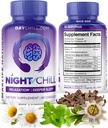 Night Chill Sleep Supplement - 60 kapslit - Restful Sleep Support DHH-B Magnolia koorest ja L-Theanine Supplement - Stress Rahulik meeleolu tugi - Unepille täiskasvanutele MaxLife Naturals