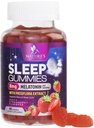 Täiskasvanute unekummid ekstra tugevus 8mg - melatoniin koos Passiflora ekstraktiga rahutu une jaoks - kiire tegutsemine melatoniini unekummi täiendus, vegan, mitte-GMO, maitsev maasikamaitse - 60 Gummies