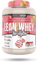 Musclesport Lean Whey RevolutionTM valgupulber - vadakuvalgu isolaat - madala kalorsusega, madala kalorsusega, madala rasvasisaldusega, uskumatud maitsed - 25 g valku Scoopi kohta - 5 lb Maasikakreemi