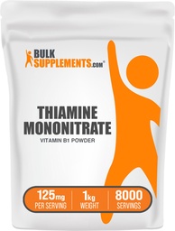 BulkSupplements.com Tiamiinmononitraadi pulber - vitamiin B1 pulber, tiamiin B1 lisand - B1 vitamiinid, gluteenivaba, 125 mg serveerimise kohta, 5 kg (11 naela) (pakk 5)