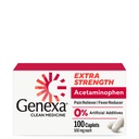 Genexa puhas atsetaminofeen 500mg ekstra tugevus, värvivaba valu leevendav palavik vähendaja, 0% kunstlikud lisandid, valuvaigistid täiskasvanutele, leevendab peavalu, seljavalu, väike artriit Valu, 100 tabletti