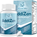 17-in-1 aju lisand mälule ja fookusele | looduslik nootroopiline aju lisand aju tunnetusele, energiale | kõrge neeldumise | L-teaniin, fütotoitaine segu ja vitamiinid B6, B12 | 60 tabletti