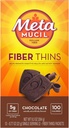 Metamucil Fiber Thins, Psyllium Husk Fiber Supplement, Digestive Health Support and Satisfy Hunger, Chocolate Flavored, 12 Servings