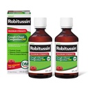 Robitussin Adult Maximum Streng Cough Plus Chest Congestion DM Max, Cough Suppressant ja Expectorant, Vaarika Maitse, 8 Fl Oz x 2
