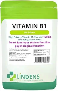 Lindens Vitamiin B1 Tiamiin 2-Pack 200 Tabletid B 1 B-1 Tiamiin Looduslik kvaliteet