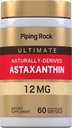 Piping Rock Astaxanthin 12mg | 60 Softgel Kapslid | Extract Supplement | Gluteenivaba, Non-GMO