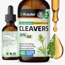 BIO KRAUTER Cleavers Tinktuur - Cleavers Herb Vedel Ekstrakt - Looduslik Detox - Alkohol ja suhkruvaba - Vegan Extract 2 Fl.Oz.