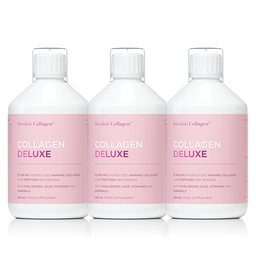 Kollageen deluxe 500 ml x 3 I 8 nädala komplekt I 12500 mg mere kollageeni (tüüp I ja III) I hüaluroonhape, biotiin, C-vitamiin I suhkruvaba - 8 nädala pakkumine