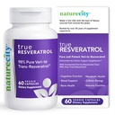 NatureCity TrueResveratrol - Resveratrooli lisand ja vananemisvastane tugi 75mg Trans-Resveratrooliga (98% puhas Veri-te) südame, immuunsuse, luu ja kognitiivse tervise jaoks | 60 Veggie kapslit