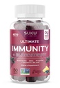 SUKU Vitamiinid - Ultimate Immunity - Elderberry Echinacea ja Propolis Gummies immuunsüsteemi toetamiseks, lihtne närida - Non GMO, gluteenisuhkruvaba - granaatõuna maitsestatud kummi vitamiinid, 50 krahv