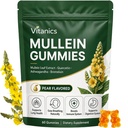 Mullein Gummies, Daily Respiratory Health Gummies, 1000mg Mullein Leaf herb Extract, Pear Flavor, Lung Health & Sinus Relief (30 päeva pakkumine)