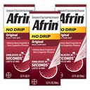 AFRIN No tilgutamine Originaalne nina udu kolmekordne pakend, mitte-uimane, kiiretoimeline dekongestant nina ummistuste ja siinusrõhu leevendamiseks, Täiskasvanud ja lapsed 6 ja vanemad, .5 fl oz (pakk 3)