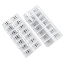 2 Pakend OPP Selge Päevane Pill Box Korraldaja, Nädala Pill Korraldaja 2 korda päevas Pillid, toidulisandid ja ravimid, Am Pm Pill Korraldaja 7 päeva, Pill Box 7 päeva - 6,7 x 3,2 x 1 tolli