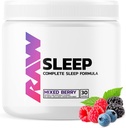 RAW Natural Sleep Aid Supplement - Lõõgastuse tugevdaja ja meeleolu toetus melatoniini, magneesiumi, tsingi, L-trüptofaani ja sidrun Balm ekstrakti lõõgastuda ja rahustada meelt ja keha - 30 Servings, segatud Berry