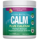 Natural Vitality CALM Magneesium Supplement Drink Mix Plus Kaltsium, Anti-Stress Joogi Segu Pulber, Kaltsium, Taimetoitlane Ja Mitte-GMO, Vaarika Sidrun, 8 oz