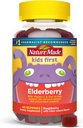 Nature Made Kids Esimene Elderberry C-vitamiini ja tsinkiga, toidulisand immuunsüsteemi toetamiseks, 40 Elderberry Gummies