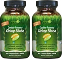 Irwin Naturals Double-Potency Ginkgo Biloba – 60 vedelat pehmet geeli – aju, fookuse ja ringluse tugi - 2 paketti