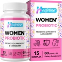 Vaginaalsed probiootikumid naistele, 300 miljardit CFU probiootikumid naistele, 15-in-1 naised probiootikumid ja prebiootikumid, vaginaalne, kuseteede, PH tasakaalu, immuunsus, seedetrakti ja soolestiku, Bloating Health, 60 kapslit