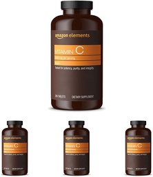 Elemendid C-vitamiin 1000mg, toetab tervislikku immuunsüsteemi, vegan, 300 tabletti, 10-kuuline pakkumine (pakk 4)