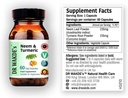 DR WAKDE Neem & Turmeric Capsules | 60 Veg Caps | Ayurveda Supplement | Vegan | 100% Taimne | Kogus Allahindlused | Sama päeva Dispatch