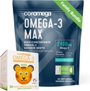 Coromega perekond Bundle - Omega-3 kalaõli täiskasvanutele ja lastele (60 pigistatud pakendit) 2400mg/650mg Omega-3 + D-vitamiin, 3X rohkem imendumist kui pillid, ei ole kala maitse, kookospähkli õndsus ja troopilised apelsinid