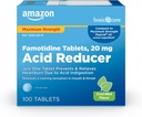Amazon Basic Care Famotidine 20mg Cool Mint tabletid, 100 Count, White
