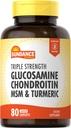 Sundance Glucosamine Chondroitin with MSM and Turmeric | 80 Caplets | Triple Strength Formula | Non-GMO and Gluten Free Supplement