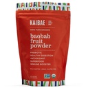 KAIBAE Premium Organic Baobabi pulber I Prebiootiline soolestik Tervis, vahelduv paastumine, immuunsus, hüdratsioon | C-vitamiin, polüfenoolid, mineraalid | kiudaine lisand | 8 oz.