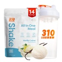 310 Toitumine All-in-One Meal Asendage Shake Pulber w / Shaker Cup Starter Kit - kõrge valgu kiud rikas Vegan Superfood Blend - Suhkruvaba, Keto & Paleo Friendly, Low Carb - Vanilla Creme 14 srv