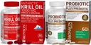 Bronson Probiootikum 50 miljardit CFU + prebiootikum koos Apple Polyphenols & Ananass Fruit Extrac Antarktika krillõli 1000 mg koos Omega-3s EPA DHA-ga