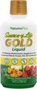 NaturesPlus Source of Life Gold Multivitamin Liquid 30 oz Supports Energy Production, Healthy Immune System & Well-Being Includes Vitamins D3, B12, K2 & Over 120 Whole Food Nutrients - 30 Servings