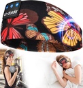 LC-dolida Sleep kõrvaklapid Headband Bluetooth 5.4, Sport peariba kõrvaklapid juhtmevaba kõlariga mikrofon USB C naistele Sleeping Gift Workout Jogging Jooga Unetus Reisimeditatsioon, Butterfly