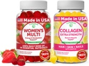Lunakai Naised Multi ja kollageen Gummies Combo - All-Natural Supplements, Gluteenivaba, No Corn Syrup 60 ct kollageeni ja 60 ct Naiste multivitamiini - 30-päevane pakkumine