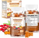 120 Count Berberine Extract Gummies 2000mg Natural Orgaaniline Berberine Extract HCI täiendus Ceylon Cinnamon Kurkum naistele Mehed toetavad seedetrakti immuunsüsteemi Metabolism Segatud marjamaitse