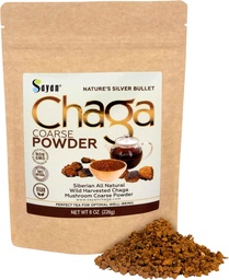 Sayan Siberi puhas toores Chaga pulber 8 Oz / 226 g - Premium Wild Forest Harvested Super Antioxidant Tea - toetab immuunsüsteemi ja seedetrakti tervist - fookus, energia, selgus, heaolu - mitte-GMO