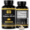 Vitamiin D3 + K2 - Maksimaalne imendumine, 5000 IU D3 & 100 mcg K2 MK-7 (Menakinoon-7) koos bioperiiniga - luu, südame ja immuunsuse tugi - mitte-GMO, gluteenivaba, sojavaba - 90 kapslit - igapäevane täiendus
