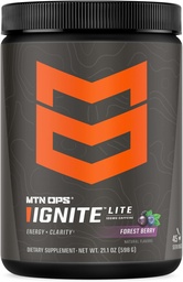 MTN OPS Ignite Lite Energiajook Pulber Gluteen Vaba lämmastikoksiidilisandi Joogisegu, L Arginiin, L tsitrulliin, Kofeiin ja Nootroopne Suhkruvaba Joogi Segu, 45 Servingut, Metsamarja
