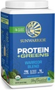 Sunwarrior Warrior Blend Protein Greens Powder Drink Mix | BCAA Plant Based Organic Kanepi Seed Vegan Gluten Free Non-GMO Low Carb Protein Powder | Maitsestamata 750 G 30 SRV