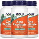 NOW Foods Now Foods Tsink Pikolinaat , 50 mg , 120 Veg Kapslit , 3 Pakend