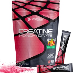 HEA LABSRX Kreatiinmonohüdraat Pulber - 5000 mg, Puuvilja Punch Maitse - 60 kotikest - 300 g