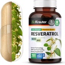 BIO KRAUTER Resveratroolilisandi kapslid 600 mg - 100 loend - looduslik antioksüdantallikas - 98% puhas trans- resveratrooli pulber - vegan