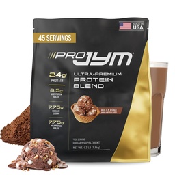Pro JYM Rocky Road Protein Powder - Vadakuvalgu isolaadid, kaseiin ja piimavalk, Lean Lihashoone meestele ja naistele, JYM Supplement Science, 45 Servings