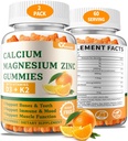 (2 Pack) Kaltsium Magneesium Tsink Kummid Vitamiin D3 & K2 - Suhkruvaba Kaltsium Kummid Naistele Ja Meestele - Luude Ja Immuunsüsteemi Toetus - Mitte-GMO, Gluteenivaba, Oranž Maitsestatud - 120 Count