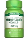 Nature's Truth Benfotiamiin | 300mg | 60 Count | Non-GMO ja gluteenivaba toidulisand | Vitamiin B1 Prekursor