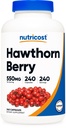 Nutricost Hawthorn Berry kapslid 550 mg, 240 kapslit, taimetoitlane sõbralik, mitte-GMO ja gluteenivaba