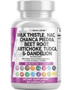 Clean Nutraceuticals Piimohakas NAC Chanca Piedra Beet Juur Artišokk Astragalus Dandelion Juur - Maks Puhasta Detox & Remond Supplement Plus TUDCA Choline & Ginger - 1Pack